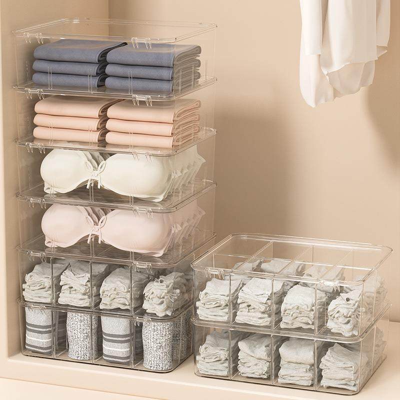 拉车套罩溢溢购内衣收纳盒透明带盖防尘卧室宿舍文胸内裤袜子分格,婴童用品,儿童坐便凳,淘宝优惠券,粉丝福利购,淘宝优惠卷
