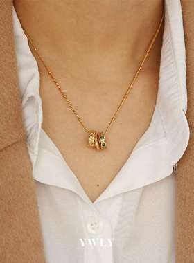 Emerald Zircon Necklace Ins Simple Elegant Fashion Vintage P