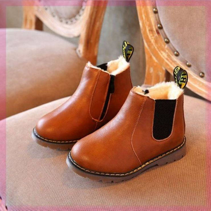马丁靴保暖棉时装棉鞋短靴子秋冬季皮鞋单鞋女宝宝牛筋底20181.。