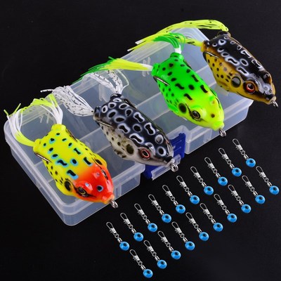 4pcs/Box Soft Frog Shape Fishing Lures Double Hooks 8g 13g T