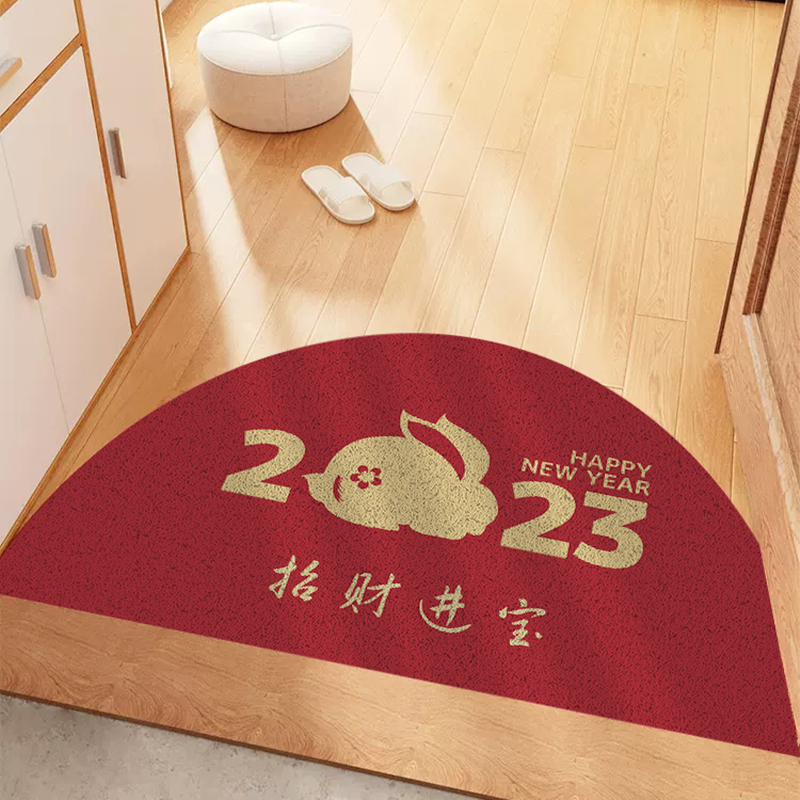 玄关入门垫门前红色半圆地垫结婚地垫喜庆入户门脚垫门垫进门防滑