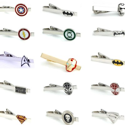 iGame Men Tie Clips Various Designs Option Novel Superheroes