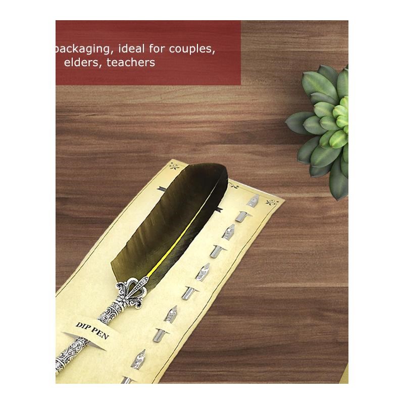 *Calligraphy Feather Dip Pens Fountain Pen Retro with 5 Nib