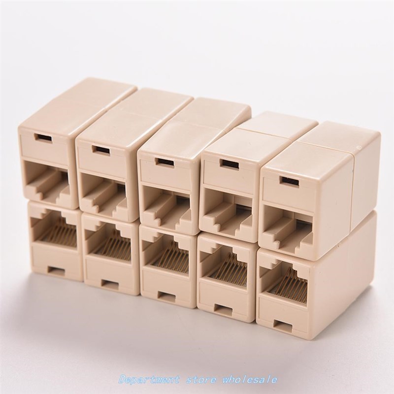10PCs RJ45 LAN NEtwoRk EthERNEt CAbLE ExtENdER JoiNER AdAPtE