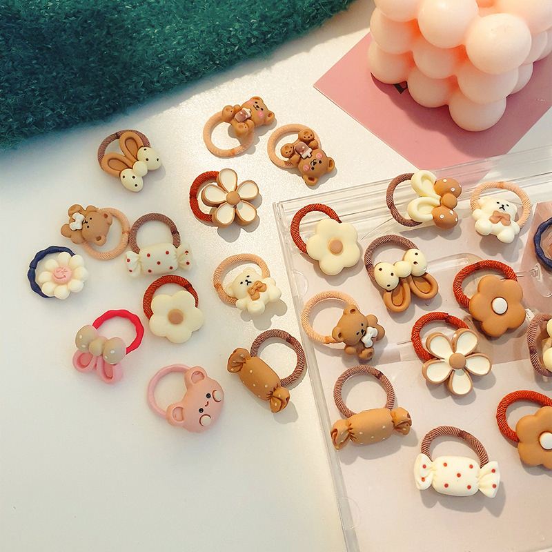 新品10/20Pcs/Lot Sweet Hair Band Girls Hair Ties Bows Elasti