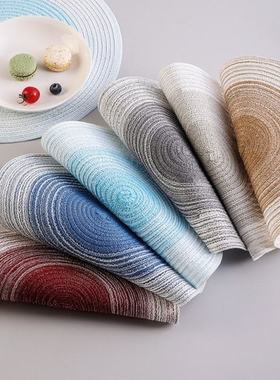 1PC Nordic Round Heat Insulation Pad Solid Placemats Linen N