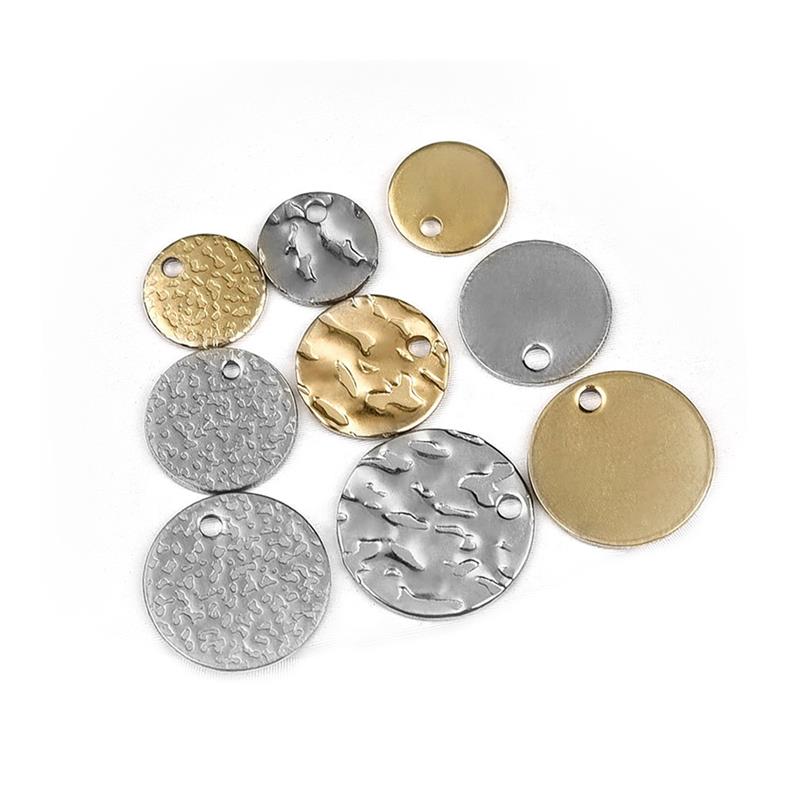 新品20pcs/Lot Stainless Steel Pendants Embossing Charm DIY E