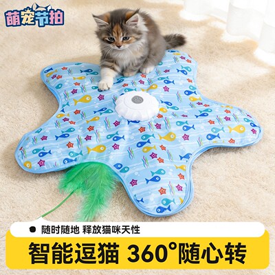 五角星猫咪玩具捕猎毯电动逗猫棒