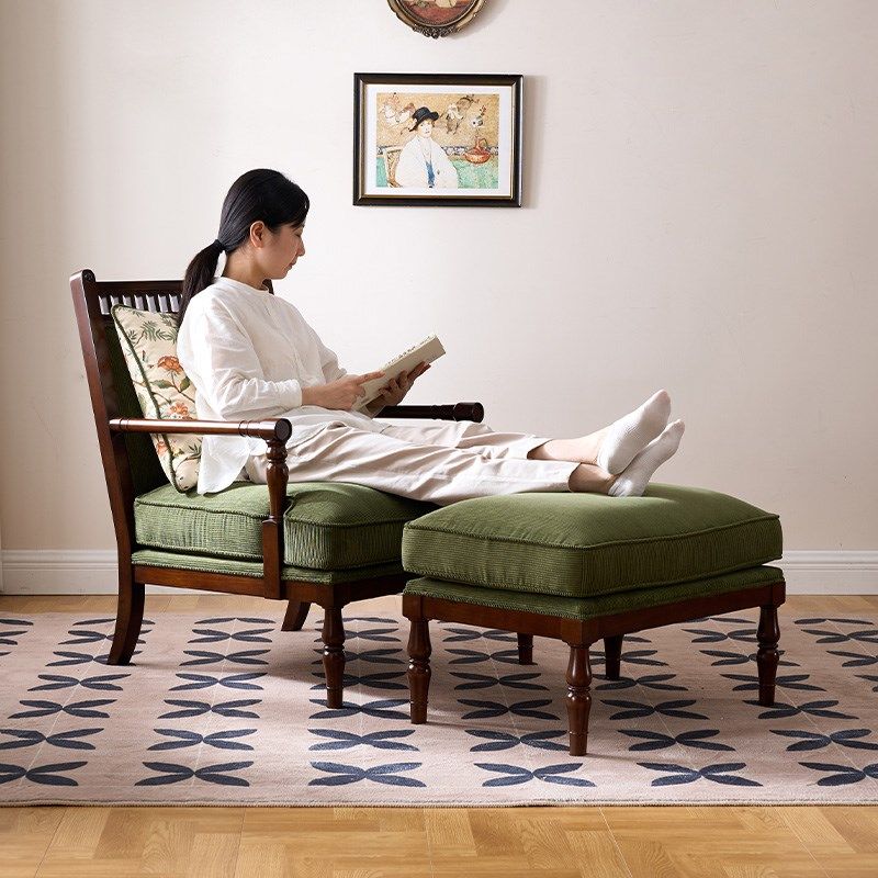 和年美家法式复古实木单人沙发美式乡村布艺老虎椅休闲带扶手椅子,住宅家具,实木沙发,淘宝优惠券,粉丝福利购,淘宝优惠卷