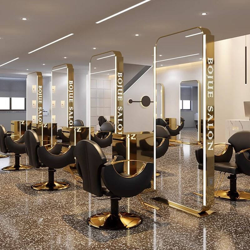 网红美发店落地镜台发廊专用单双面理发镜台高端剪发全身镜烫染镜