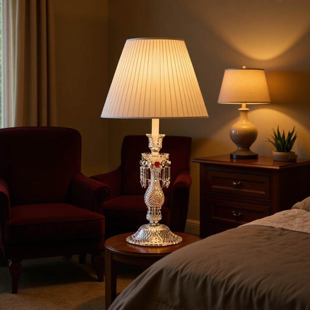 欧式水晶台灯餐厅客厅装饰灯简约卧室床头书房书桌台灯