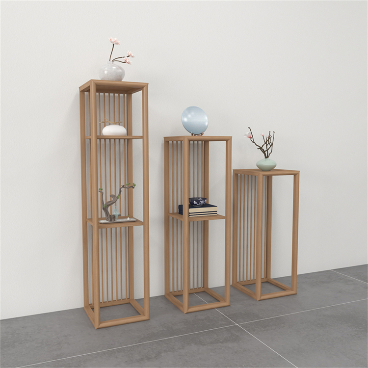 9W新中式实木花架花几花盆架子客厅落地摆件花台简约现代室内陈列