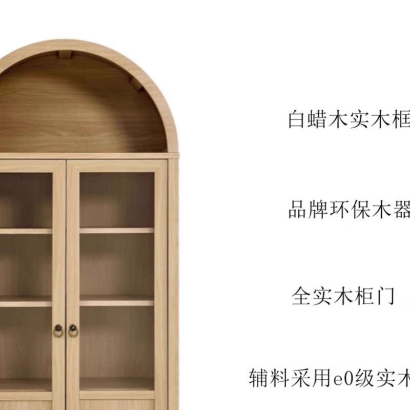 美式乡村实木书柜简约书架法式轻奢儿童房多层书橱家具全实木储物