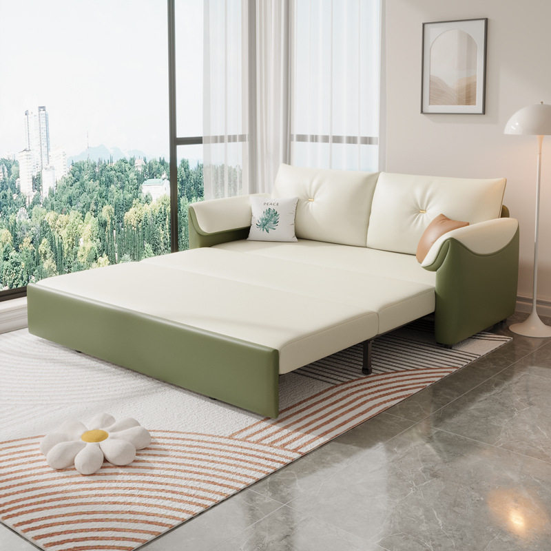布一体双人抽沙发奶油大象红沙发床床拉床两用折叠猫风耳朵可折叠