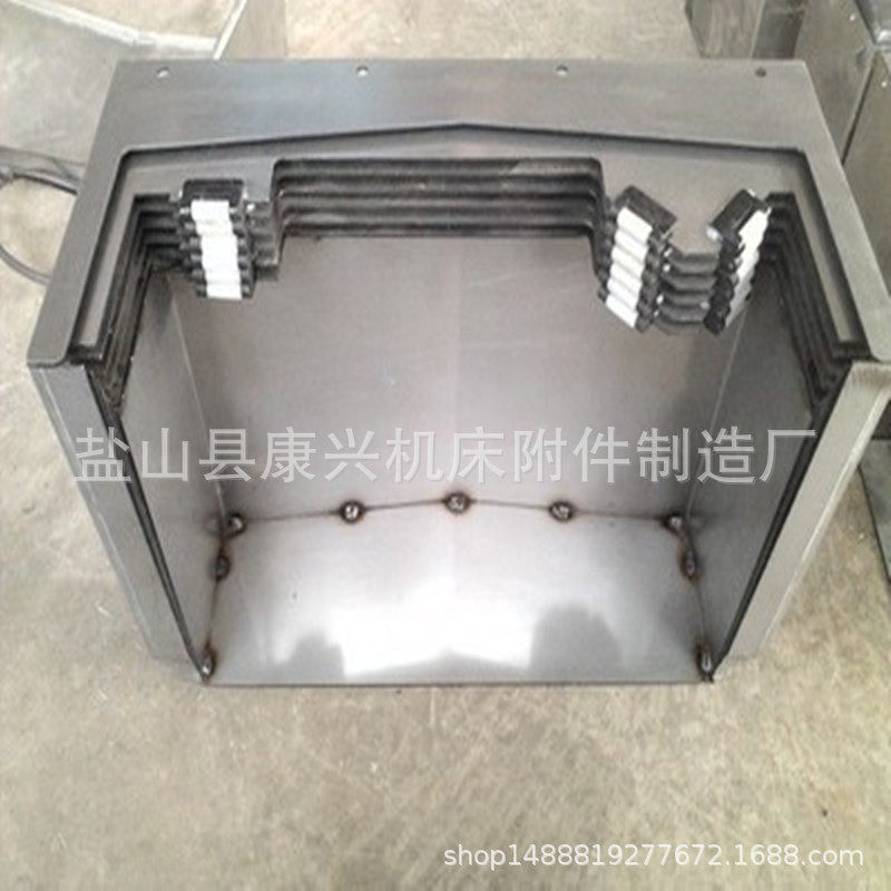 龙门机床铣床导轨伸缩式钢板防护罩高温防护不锈钢板防护罩厂家