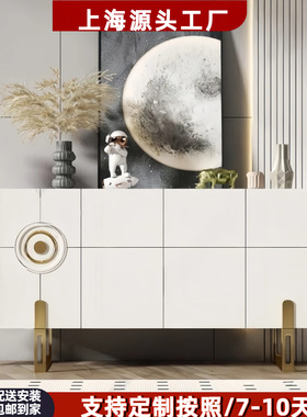 轻奢极简烤漆餐边柜实木玄关鞋柜客厅电视柜茶几组合多功能储物柜