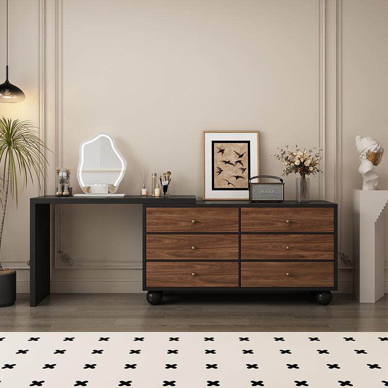 梳妆台卧室简约2025新款中古现代收纳柜斗柜一体网红小型柜化妆桌