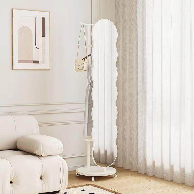 轻奢落地旋转穿衣镜家用卧室全身落地镜子可旋转立式挂衣架一体