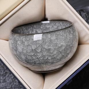 建盏主人杯汝窑冰花单杯开片冰裂釉茶杯个人品茗杯冰花茶盏独立站
