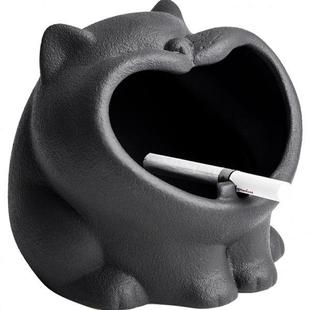 大烟缸 陶迷创意可爱卡通猫烟灰缸陶瓷家用车载防飞灰防风简约个性