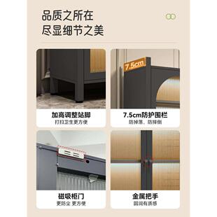 家用阳台收纳柜钢制储物柜一体靠墙多层带门防尘置物柜杂物置物架