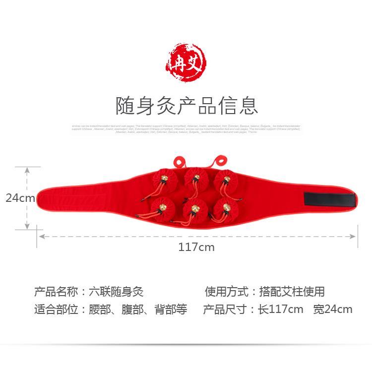 纯铜艾灸盒随身灸家用六联腰腹部艾柱艾条艾炙温灸器具宫寒妇科