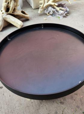 厂家酒店餐桌装饰底盘枯山水沙盘造景板材工艺品圆盘摆台底盘