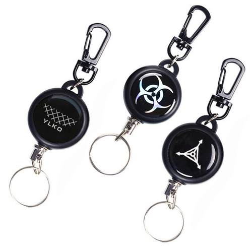 YLKO易拉扣钢丝绳伸缩钥匙扣防丢防盗防伸缩拉伸弹力钥匙扣防丢器