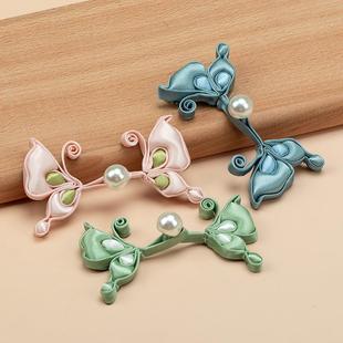 旗袍盘扣扣子国风手工硬条双色蝴蝶花扣复古唐装 饰纽扣辅料 汉服装