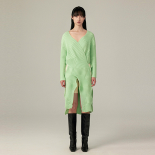 觉织Sensiyarn羊毛流沙交叉开衫 JZGF036