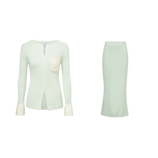 觉织Sensiyarn羊绒双色条纹套装 JZGF071 JZGF070