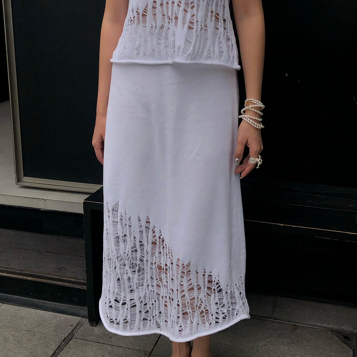 A摆不规则高腰显瘦凉感镂空度假