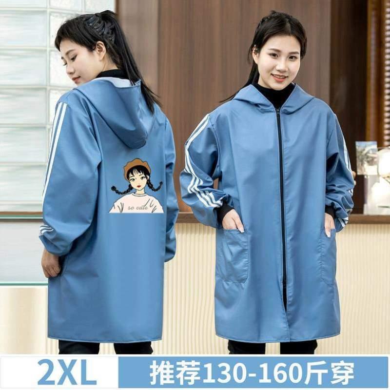 外套可上班防水工作服罩衣男女家里韩系外穿长袖同款定制洋气围裙