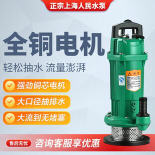 上海人民 水泵小型220v清水泵农用浇地高扬程抽水机大流量潜水泵