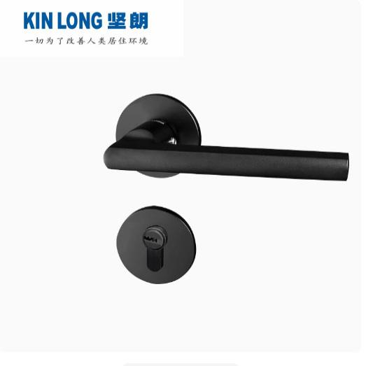 坚朗门锁简约卧室木门锁分体锁卫生间房门锁室内卧室门锁锁具黑色