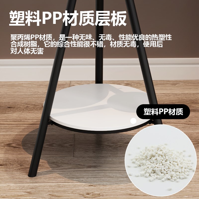 现代简约家用玻璃铁艺小圆桌轻奢创意客厅茶几沙发旁简易双层边几