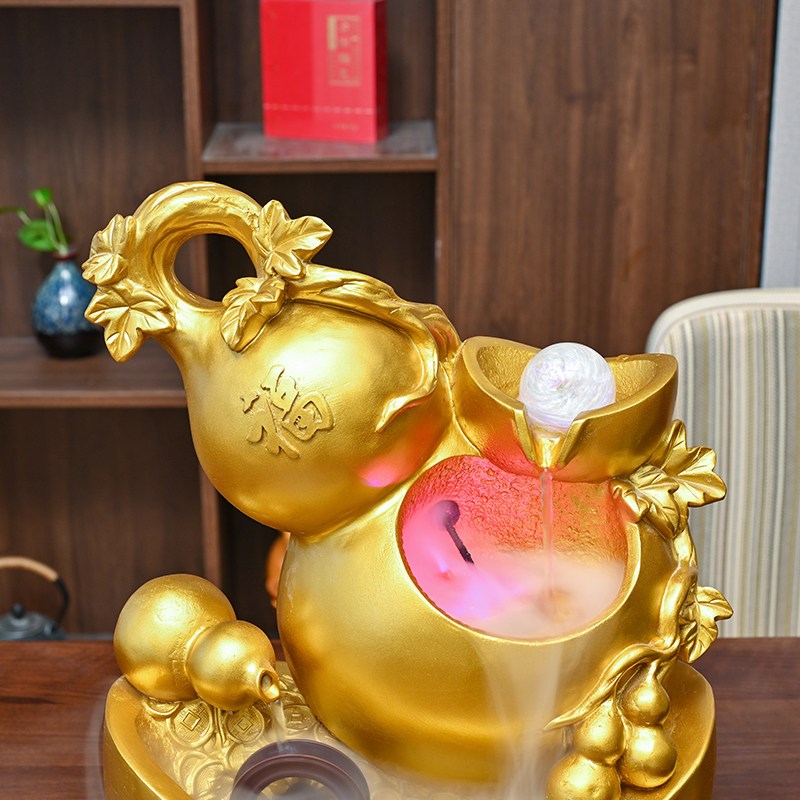 招财风水轮客厅桌面流水摆件循环水生财店铺装饰品转运球开业礼物