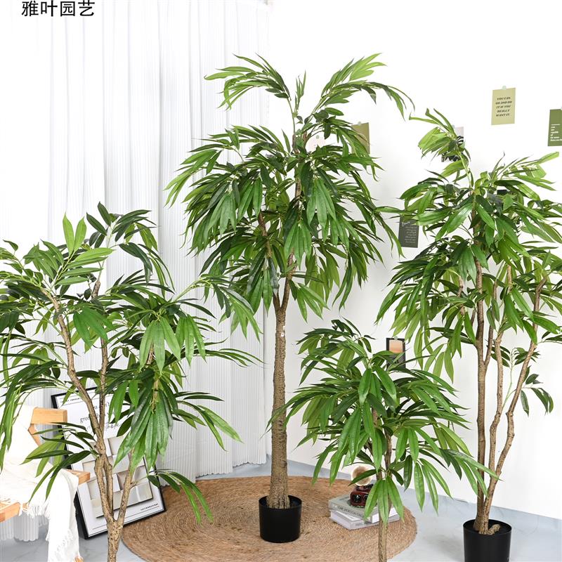大型仿真银柳树盆栽室内客厅办公室门店绿植装饰摆件仿真植物景观