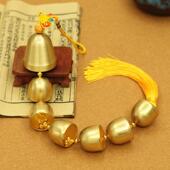 声音清脆响亮1大6小7个纯铜铃铛七星风铃挂件金属五黄铃店铺门挂