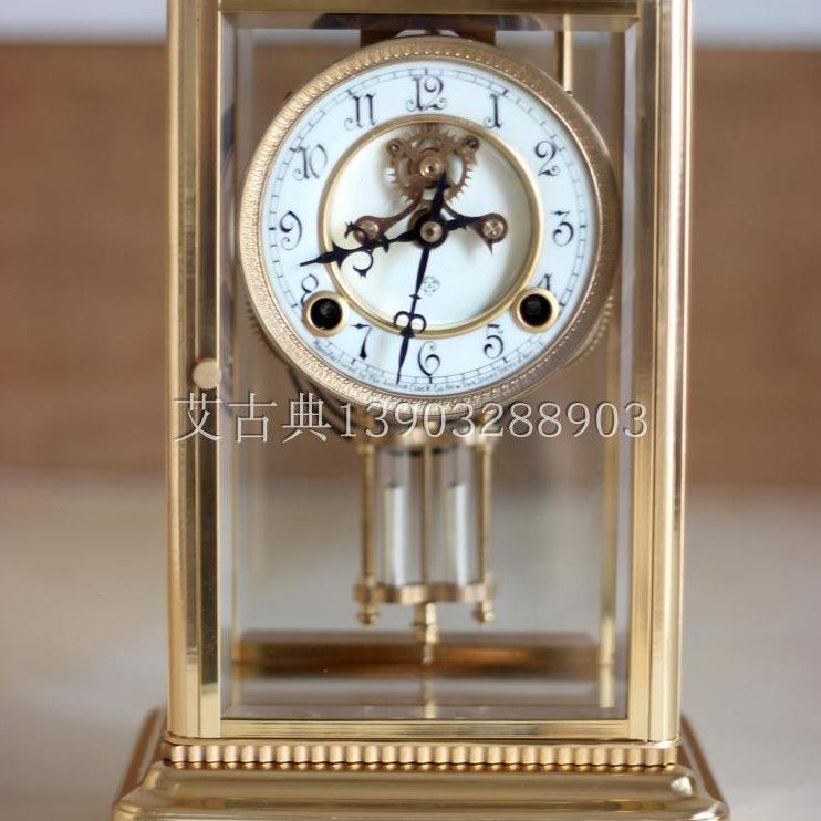 古典钟表 机械座钟 欧式镀金明卡伦机芯四明座钟