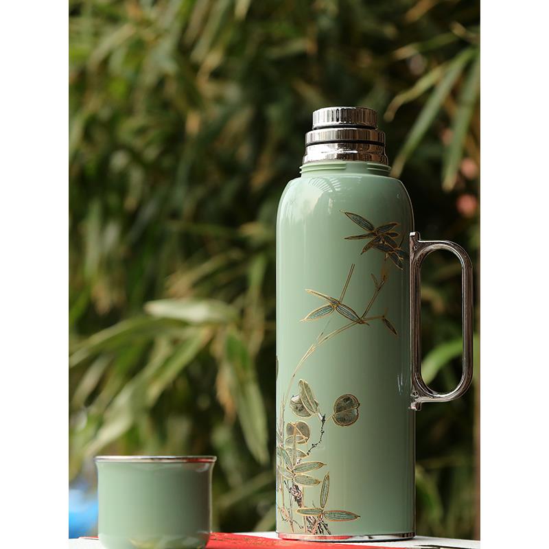 可塞斯316不锈钢保温壶家用车载保温杯焖茶壶闷泡壶机械温显620ml