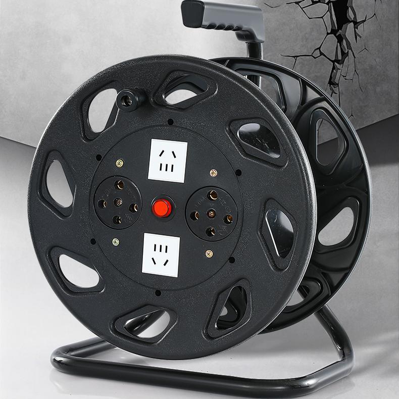 工地移动防水32A工业线盘防尘插座380V电线卷盘4芯16A5芯可定做
