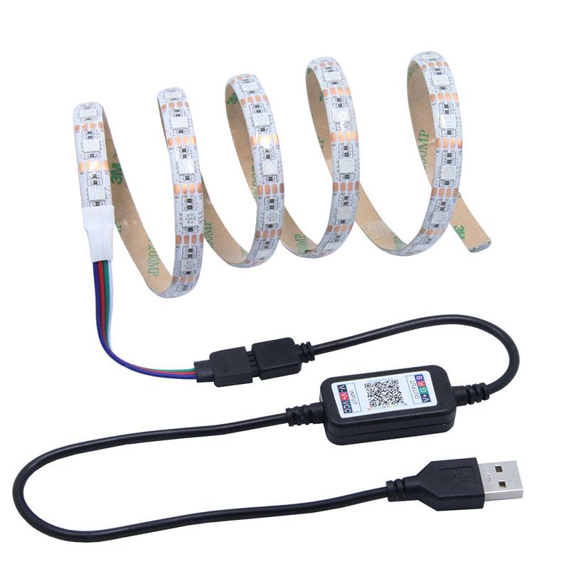 usb七彩RGB显示器电视背景氛围灯条LED5V手机蓝牙APP智能自粘灯带