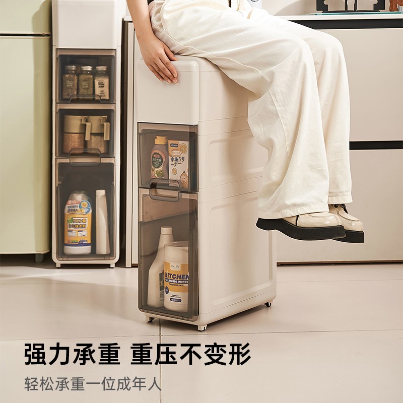 食品级米桶密封防潮防虫五谷杂粮厨房储米箱高端夹缝收纳柜可移动