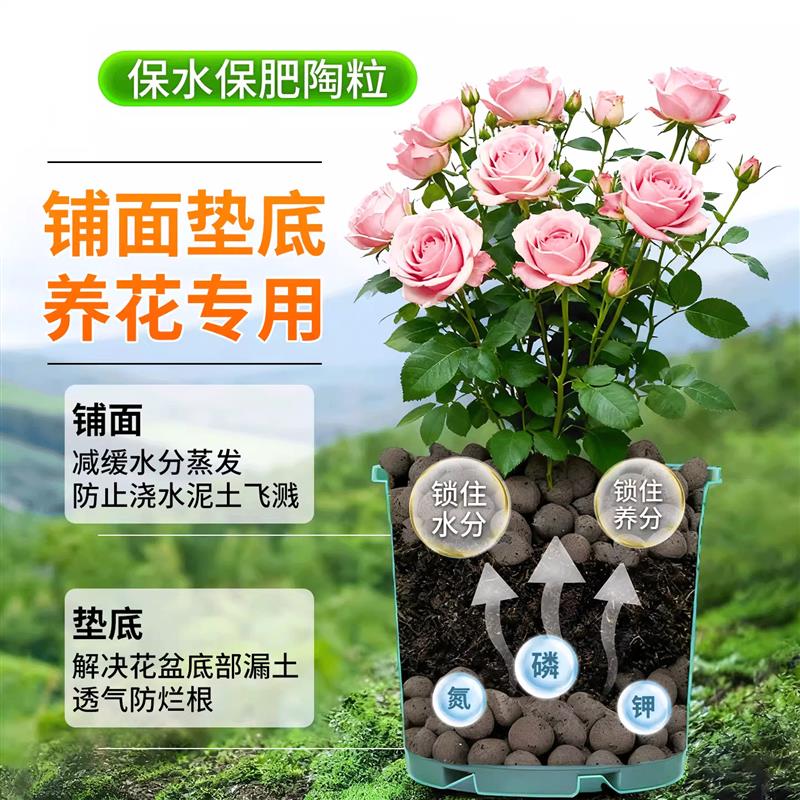 陶粒垫底养花专用营养土多肉盆栽铺面石水培轻质粒防烂根透气陶土