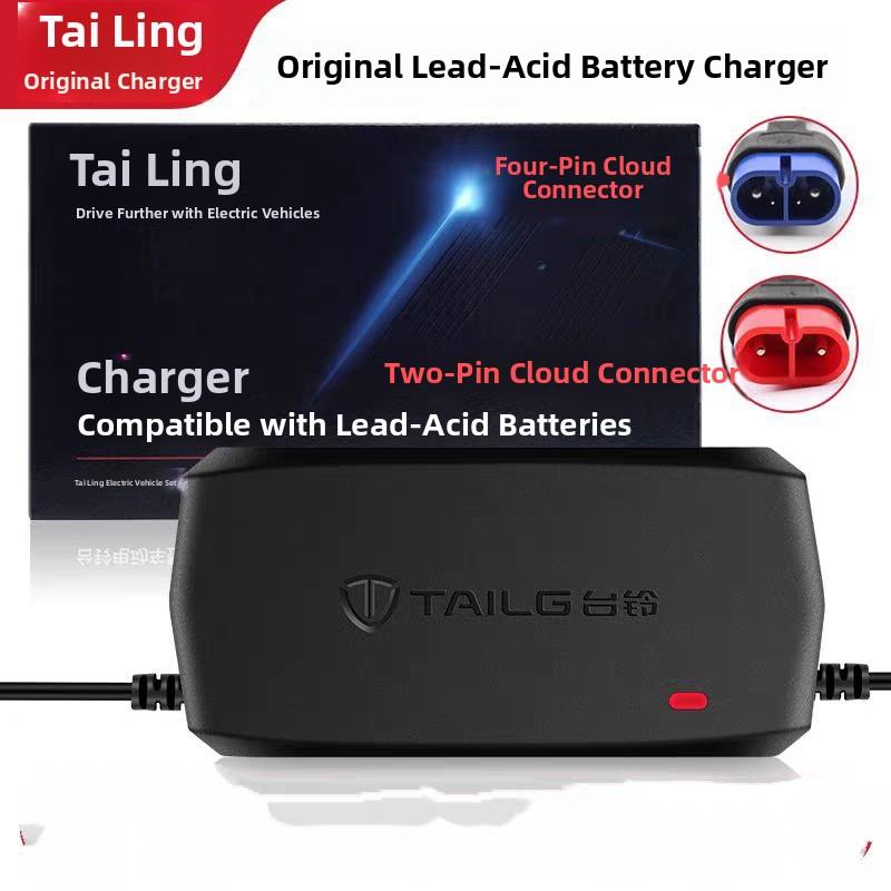 尾菱电动汽车充电器铅酸石墨烯云插头新国标48V60V72配套宝驰