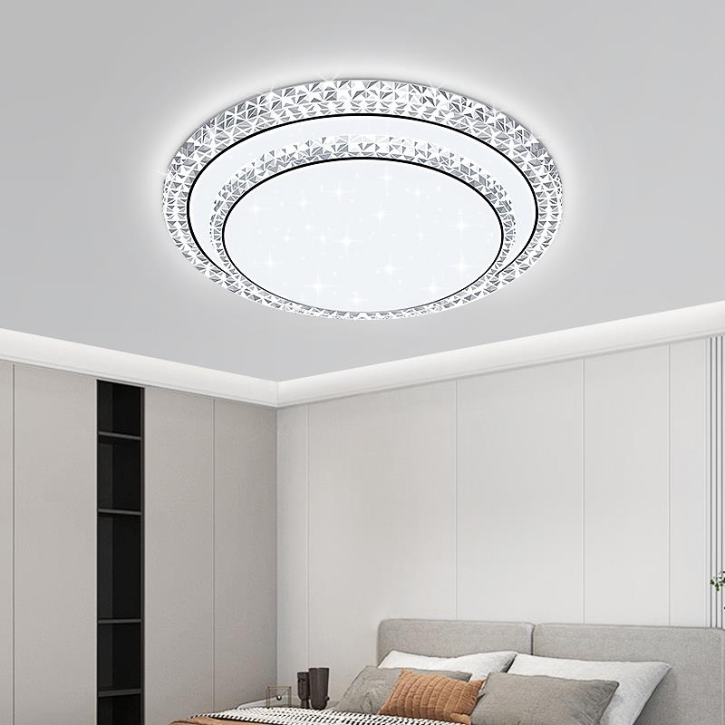 圆形客厅客厅灯护眼水晶吸顶灯现代简约大气饭厅主卧室吊灯具大全