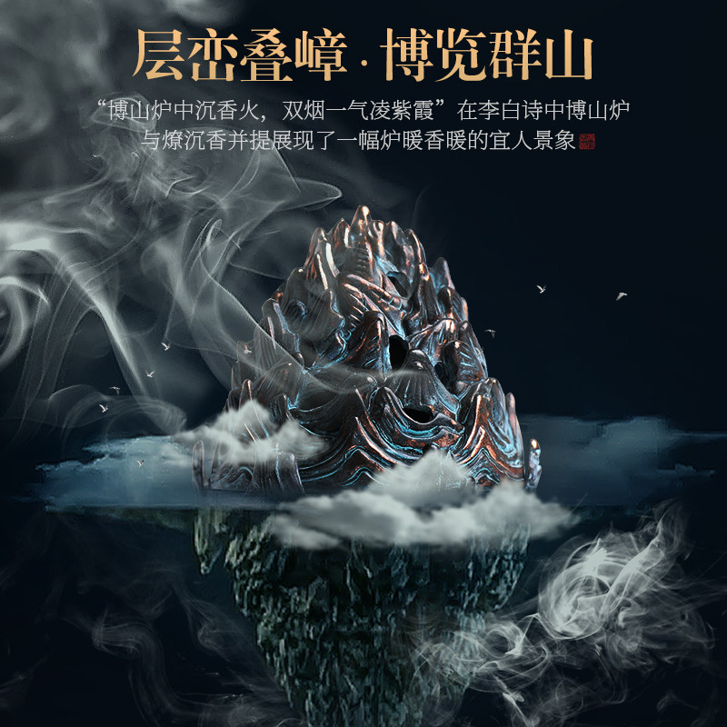 复刻仿汉博山炉仿古复古青铜器盘香炉家用沉香檀香塔香香薰炉摆件