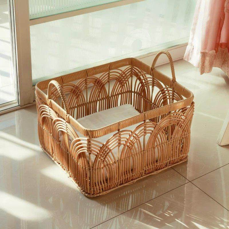衣物筐菜篮子塑料PE编织收纳篮仿藤编大号脏衣篮卫生间防水手提篮,收纳整理,收纳筐,淘宝优惠券,粉丝福利购,淘宝优惠卷