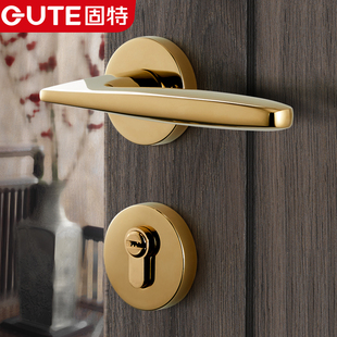固特金色房门锁室内卧室静音门把手磁吸家用实木门执手锁具通用型